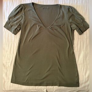 Victoria’s Secret V-neck shirt. Olive green. Size XL.